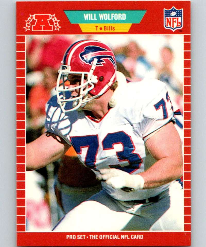 1989 Pro Set #33 Will Wolford RC Rookie Bills NFL Football Image 1