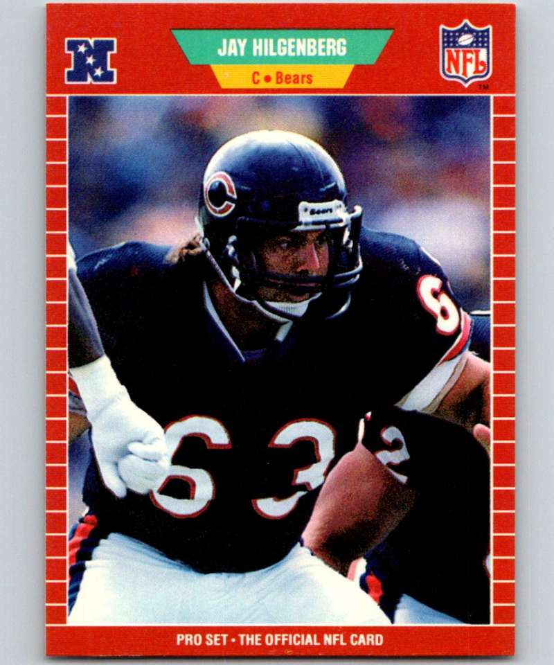 1989 Pro Set #42 Jay Hilgenberg Bears NFL Football Image 1