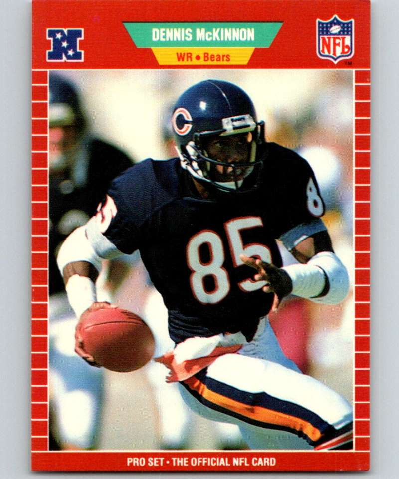 1989 Pro Set #43 Dennis McKinnon Bears UER NFL Football Image 1
