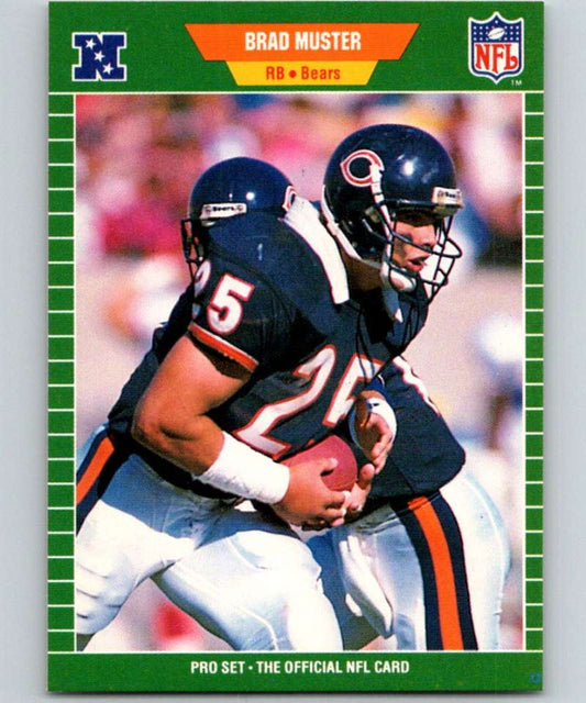 1989 Pro Set #46 Brad Muster RC Rookie Bears NFL Football Image 1