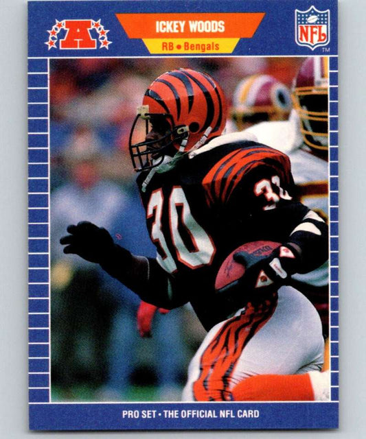 1989 Pro Set #70 Ickey Woods RC Rookie Bengals NFL Football Image 1