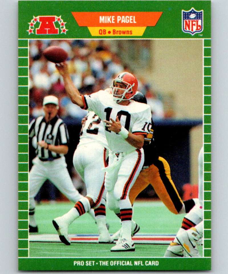 1989 Pro Set #76 Mike Pagel Browns NFL Football Image 1