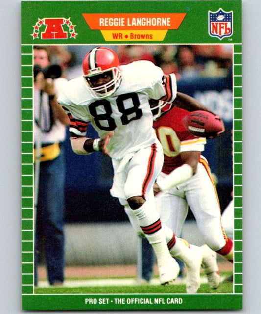 1989 Pro Set #78 Reggie Langhorne RC Rookie Browns NFL Football Image 1