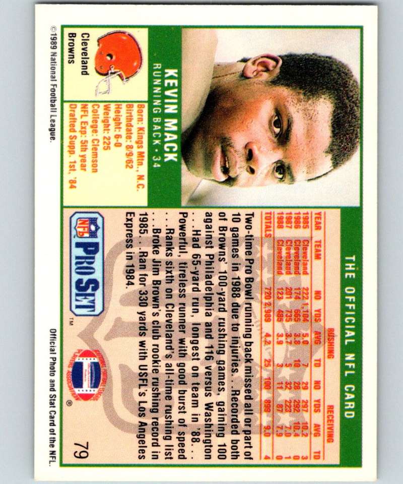 1989 Pro Set #79 Kevin Mack Browns NFL Football