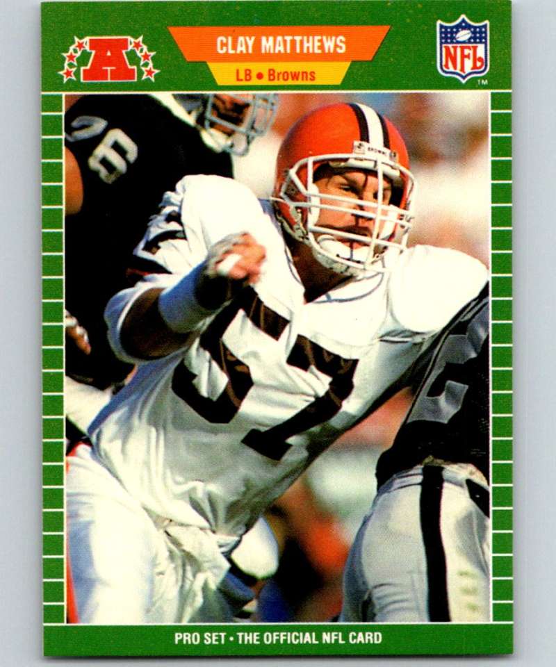 1989 Pro Set #80 Clay Matthews Browns NFL Football Image 1