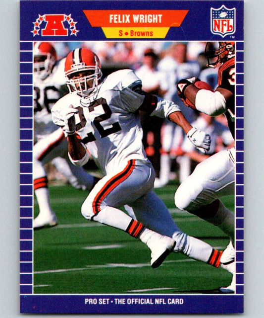 1989 Pro Set #85 Felix Wright Browns NFL Football Image 1