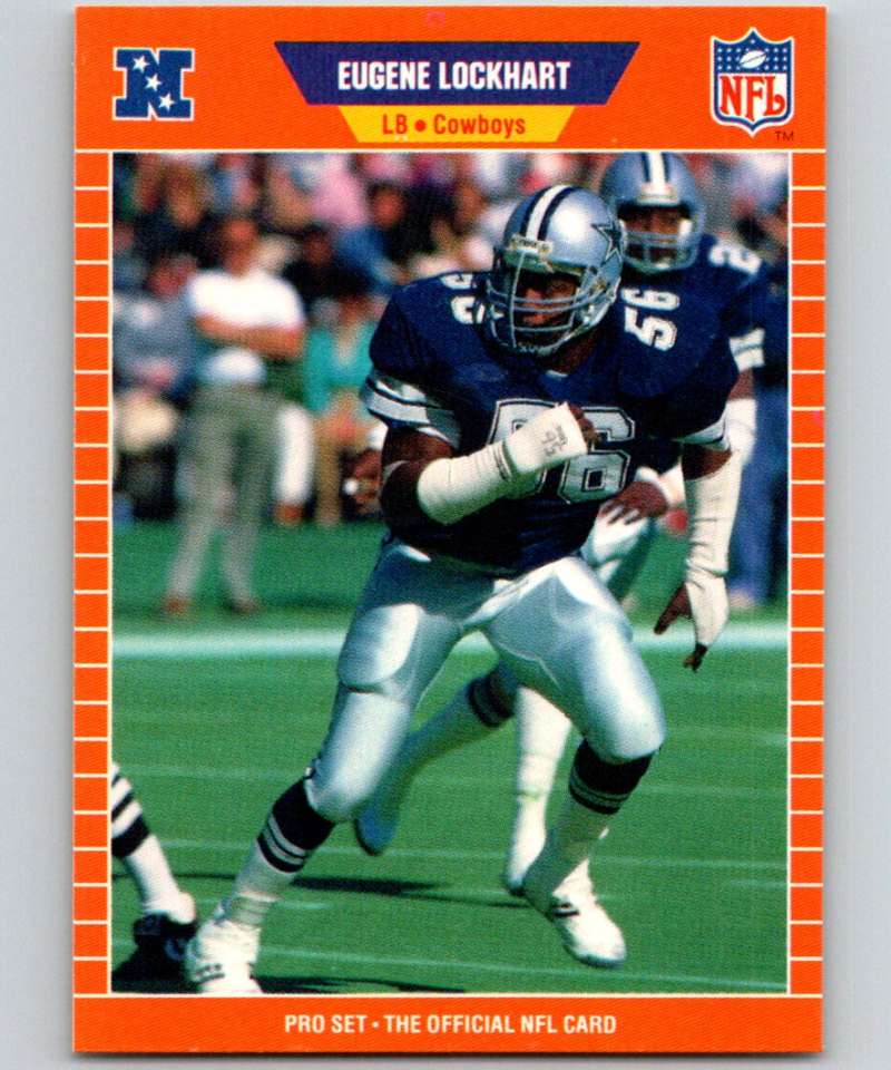 1989 Pro Set #92 Eugene Lockhart RC Rookie Cowboys NFL Football Image 1