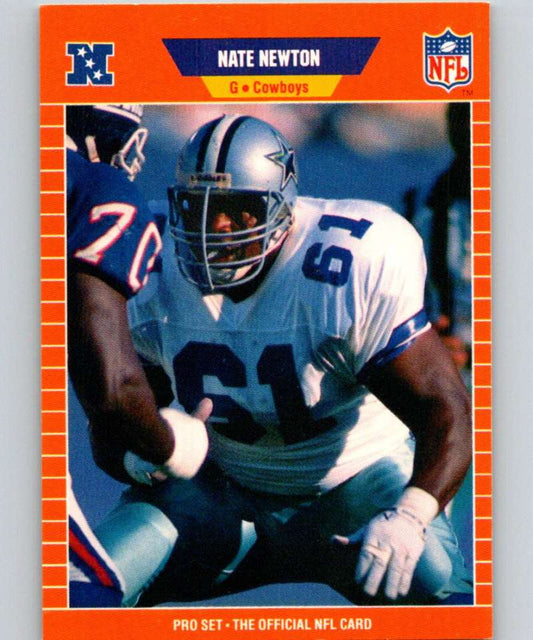 1989 Pro Set #93 Nate Newton RC Rookie Cowboys NFL Football Image 1