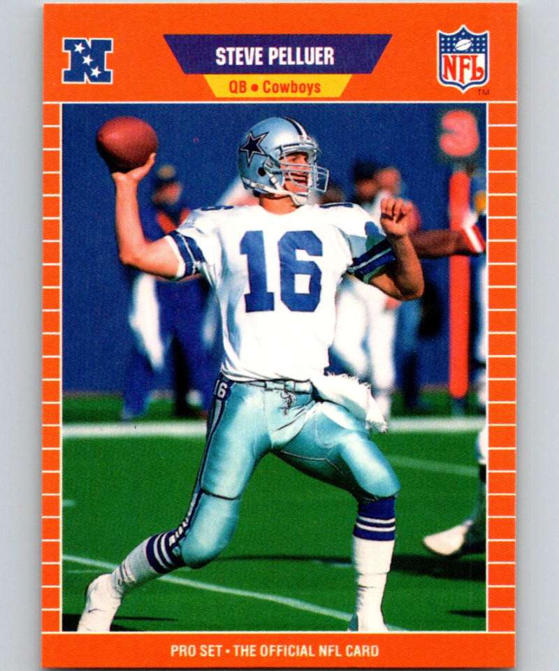 1989 Pro Set #95 Steve Pelluer Cowboys NFL Football Image 1