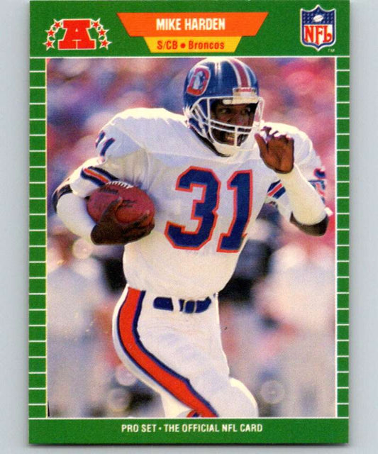1989 Pro Set #102 Mike Harden Broncos NFL Football Image 1