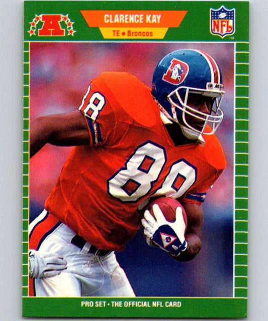 1989 Pro Set #107 Clarence Kay Broncos NFL Football Image 1