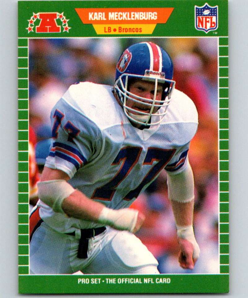 1989 Pro Set #108 Karl Mecklenburg Broncos NFL Football Image 1