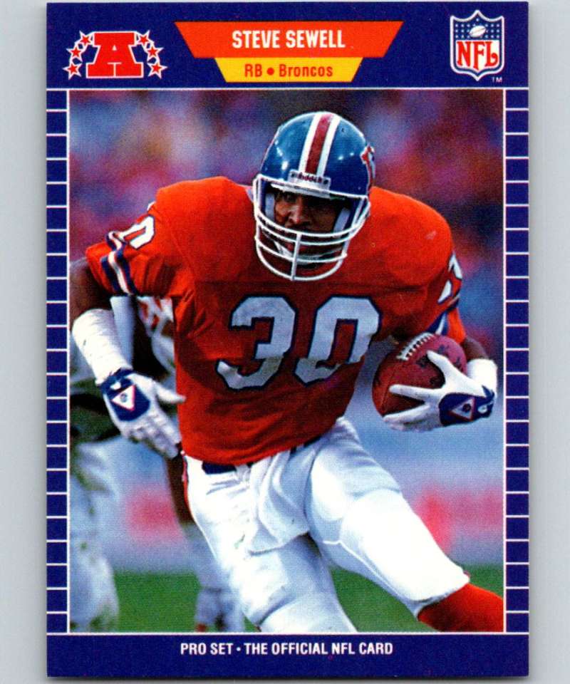 1989 Pro Set #110 Steve Sewell RC Rookie Broncos NFL Football Image 1