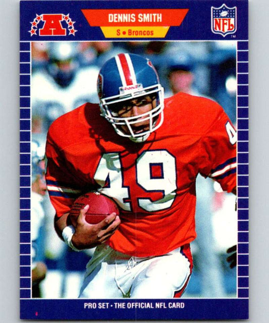 1989 Pro Set #111 Dennis Smith Broncos NFL Football Image 1