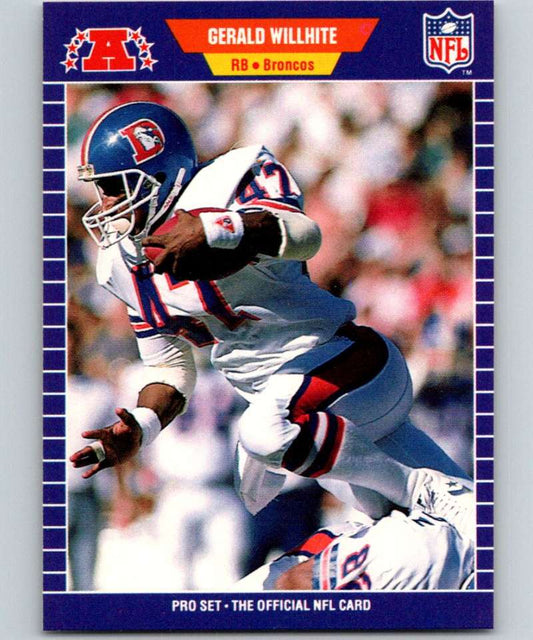 1989 Pro Set #112 Gerald Willhite Broncos NFL Football Image 1