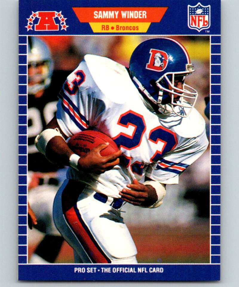 1989 Pro Set #113 Sammy Winder Broncos NFL Football Image 1