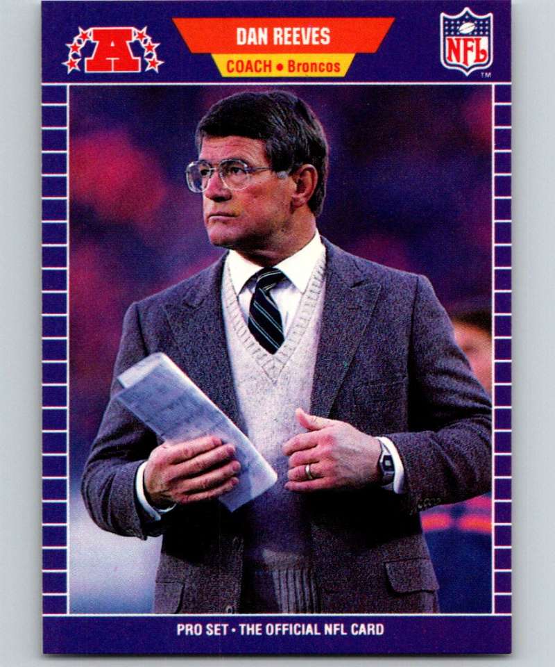 1989 Pro Set #114 Dan Reeves Broncos CO NFL Football Image 1