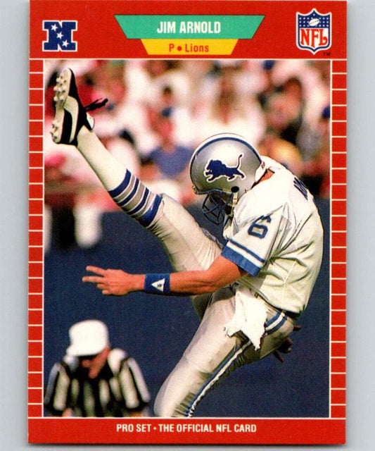 1989 Pro Set #115 Jim Arnold Lions NFL Football Image 1
