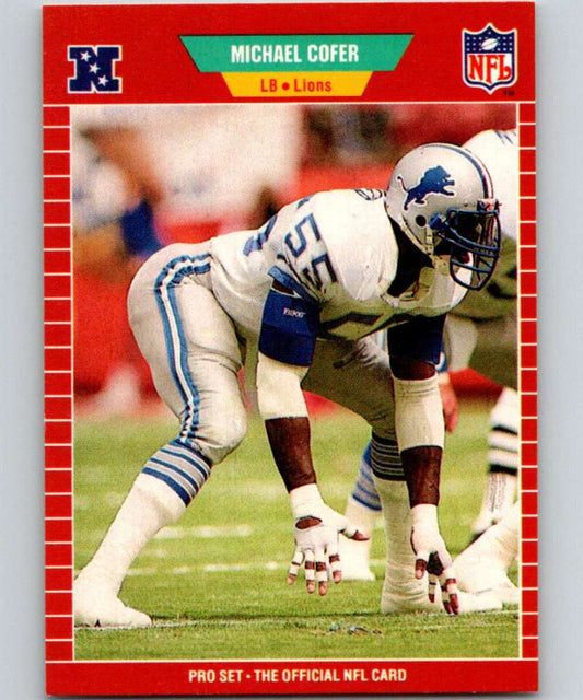 1989 Pro Set #119 Michael Cofer Lions NFL Football Image 1