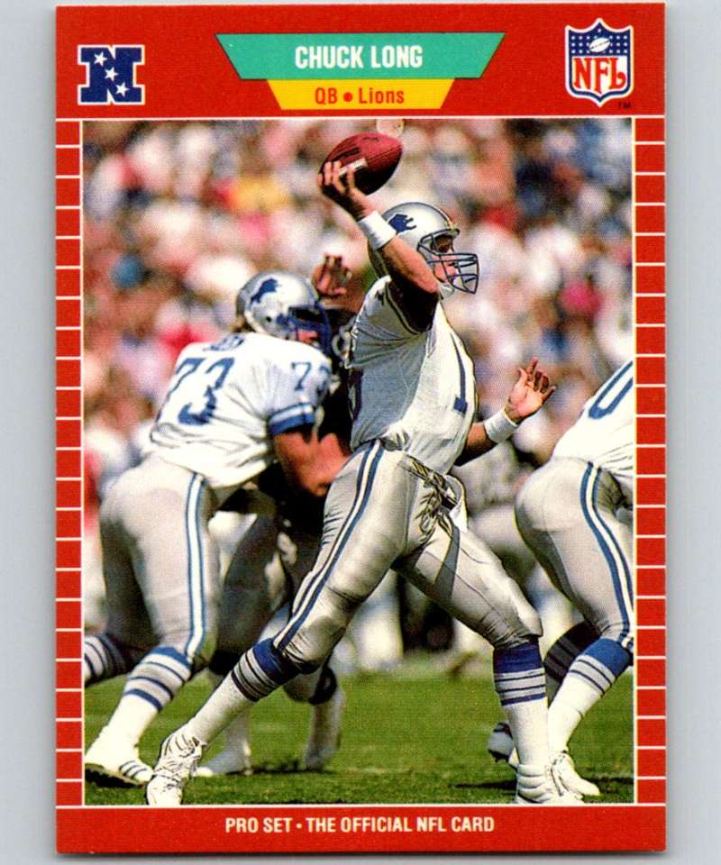1989 Pro Set #122 Chuck Long Lions NFL Football Image 1