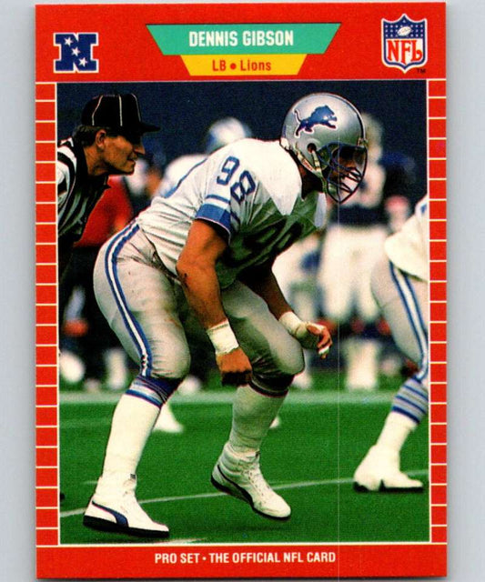 1989 Pro Set #126 Dennis Gibson Lions NFL Football Image 1