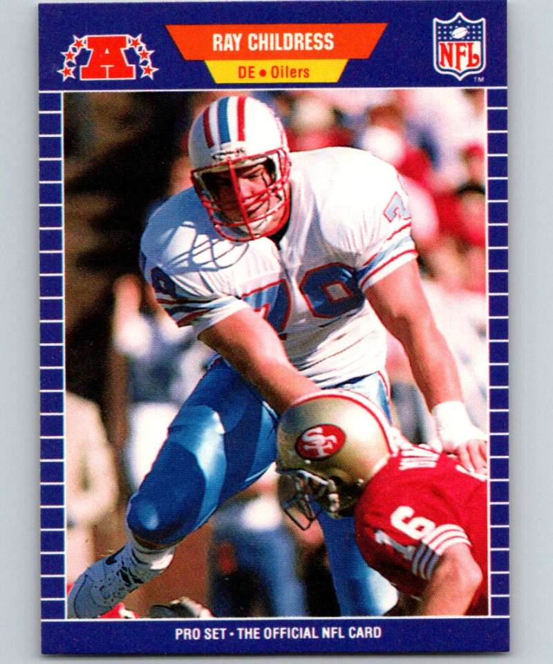 1989 Pro Set #141 Ray Childress Oilers NFL Football Image 1