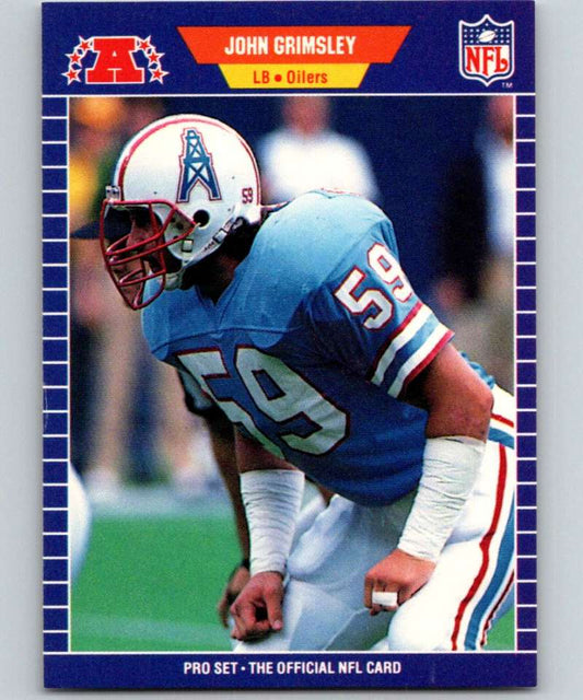 1989 Pro Set #144 John Grimsley Oilers NFL Football Image 1