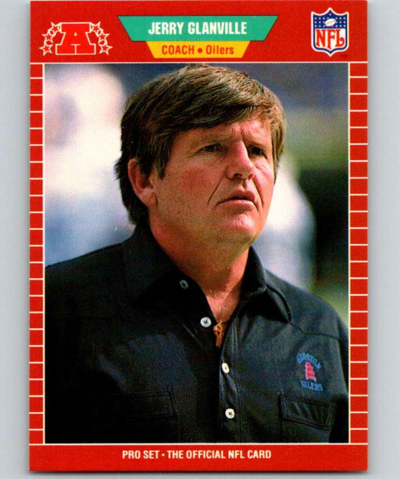 1989 Pro Set #154 Jerry Glanville Oilers CO NFL Football Image 1