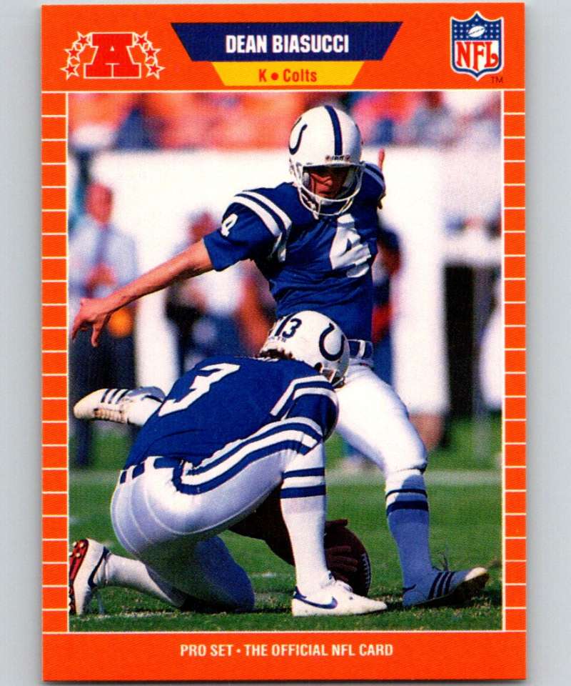 1989 Pro Set #156 Dean Biasucci Colts NFL Football Image 1