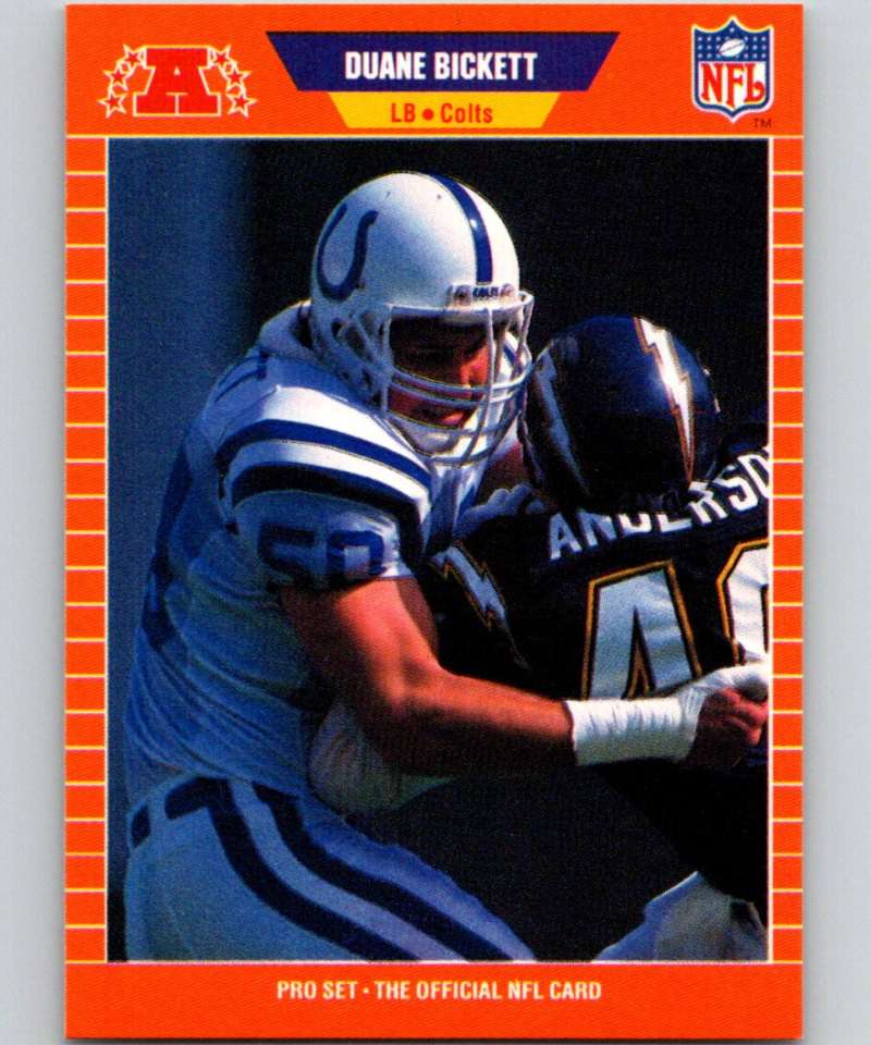1989 Pro Set #157 Duane Bickett Colts NFL Football Image 1