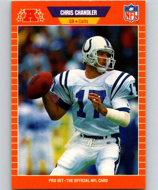 1989 Pro Set #159 Chris Chandler RC Rookie Colts NFL Football Image 1
