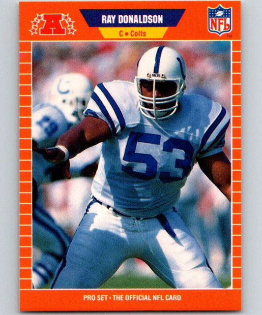 1989 Pro Set #161 Ray Donaldson Colts NFL Football Image 1