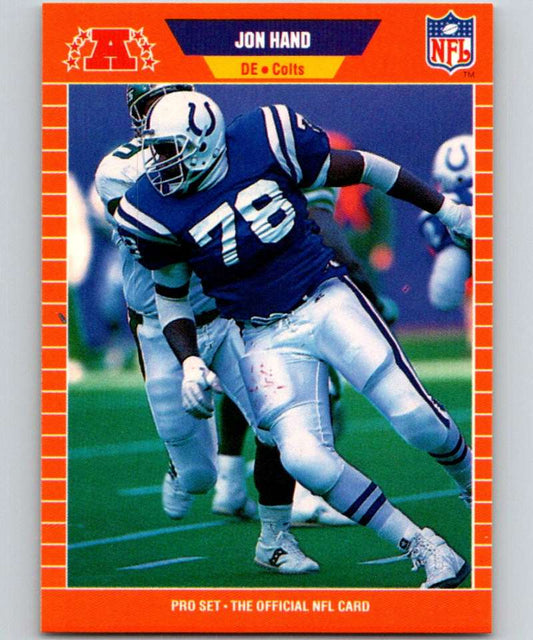 1989 Pro Set #162 Jon Hand Colts NFL Football Image 1