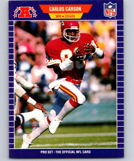 1989 Pro Set #168 Carlos Carson Chiefs NFL Football Image 1