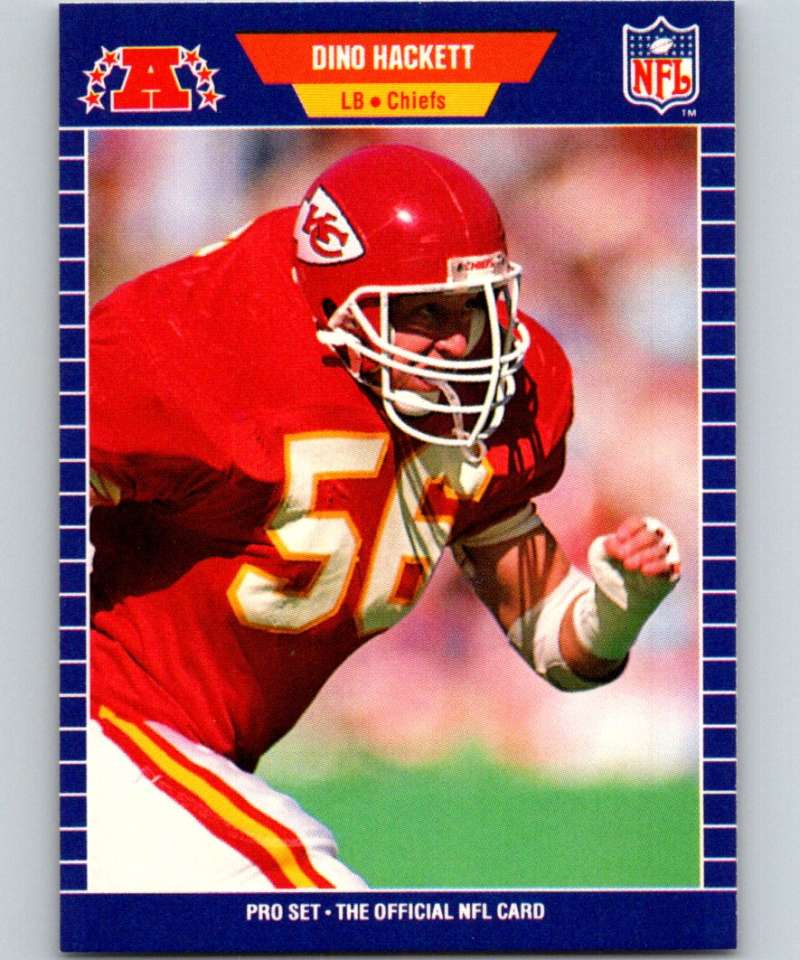 1989 Pro Set #171 Dino Hackett Chiefs NFL Football Image 1