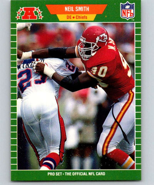 1989 Pro Set #180 Neil Smith RC Rookie Chiefs NFL Football Image 1