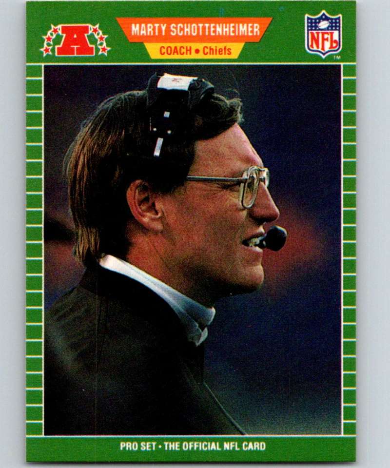 1989 Pro Set #181 Marty Schottenheimer Chiefs CO NFL Football