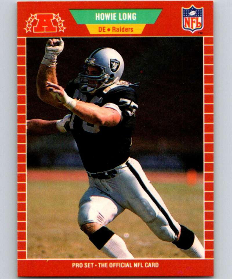 1989 Pro Set #186 Howie Long LA Raiders NFL Football Image 1