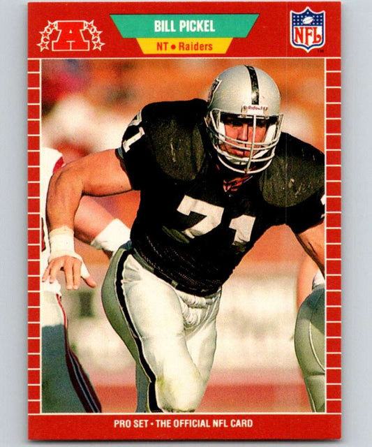 1989 Pro Set #190 Bill Pickel LA Raiders NFL Football Image 1