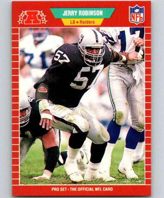1989 Pro Set #191 Jerry Robinson LA Raiders UER NFL Football Image 1