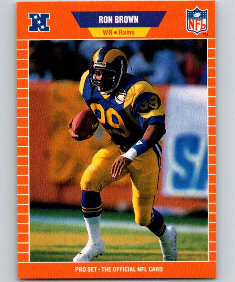 1989 Pro Set #196 Ron Brown LA Rams NFL Football Image 1