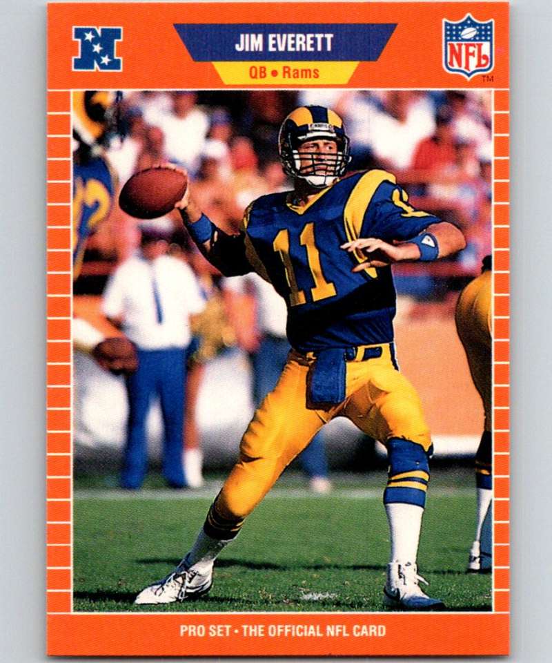 1989 Pro Set #199 Jim Everett LA Rams NFL Football Image 1