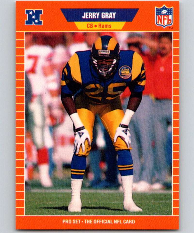 1989 Pro Set #200 Jerry Gray LA Rams NFL Football Image 1