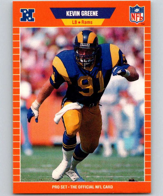1989 Pro Set #201 Kevin Greene LA Rams NFL Football Image 1