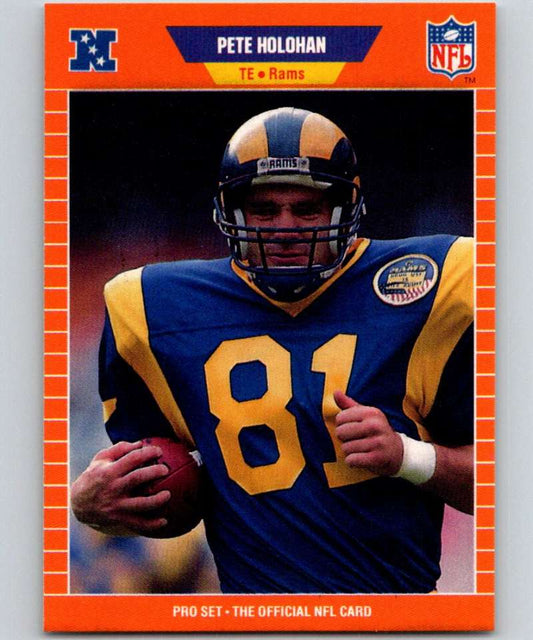 1989 Pro Set #202 Pete Holohan LA Rams NFL Football Image 1