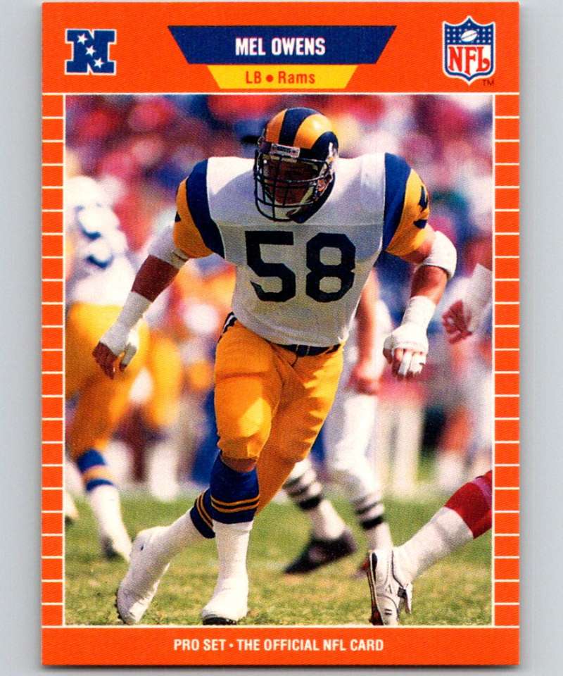 1989 Pro Set #206 Mel Owens LA Rams NFL Football Image 1