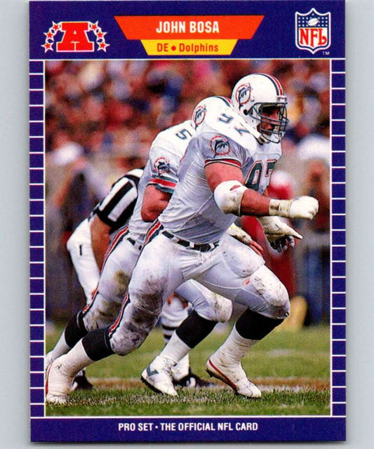 1989 Pro Set #211 John Bosa Dolphins NFL Football Image 1