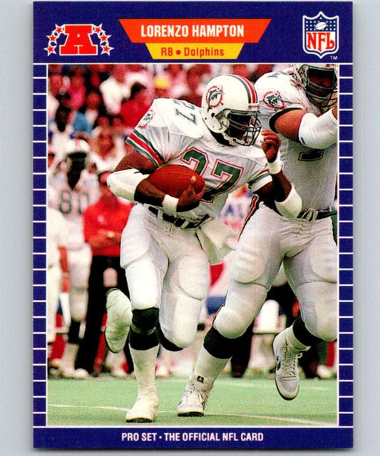 1989 Pro Set #216 Lorenzo Hampton Dolphins NFL Football Image 1