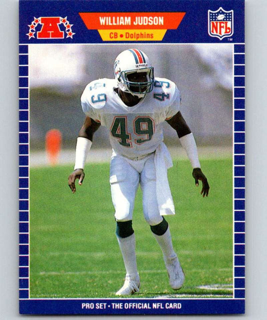 1989 Pro Set #218 William Judson Dolphins NFL Football Image 1