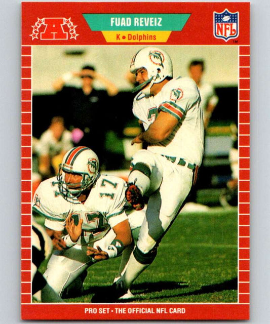 1989 Pro Set #222 Fuad Reveiz Dolphins NFL Football Image 1